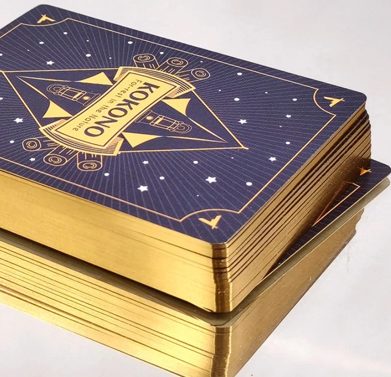 Custom Board Game Tarot Card Poker Set with Bronzed Gold Trim