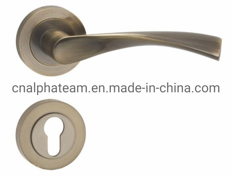 Economic Aluminum Door Lever Handle Hardware with Round Rosette