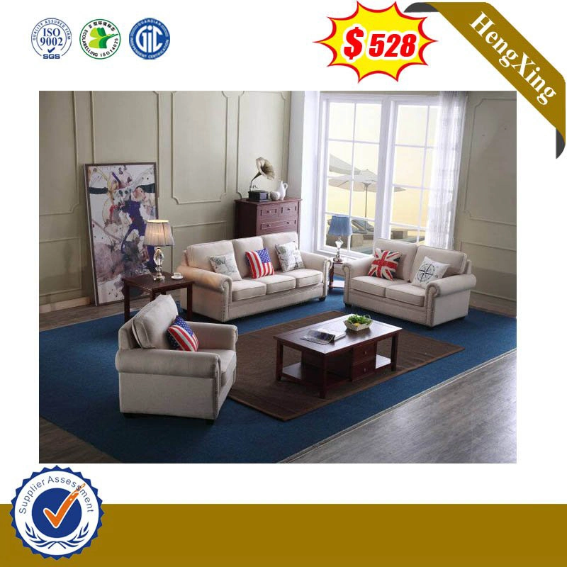 Modern American Style Living Room Furniture Bedroom Set Leather Single Hotel Dining Chair 1+1+3 Fabric Sofa Set