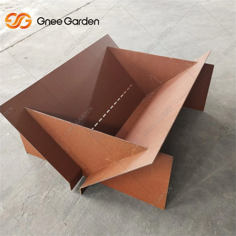 Corten Steel Fire Pit Irregular Shape Brazier