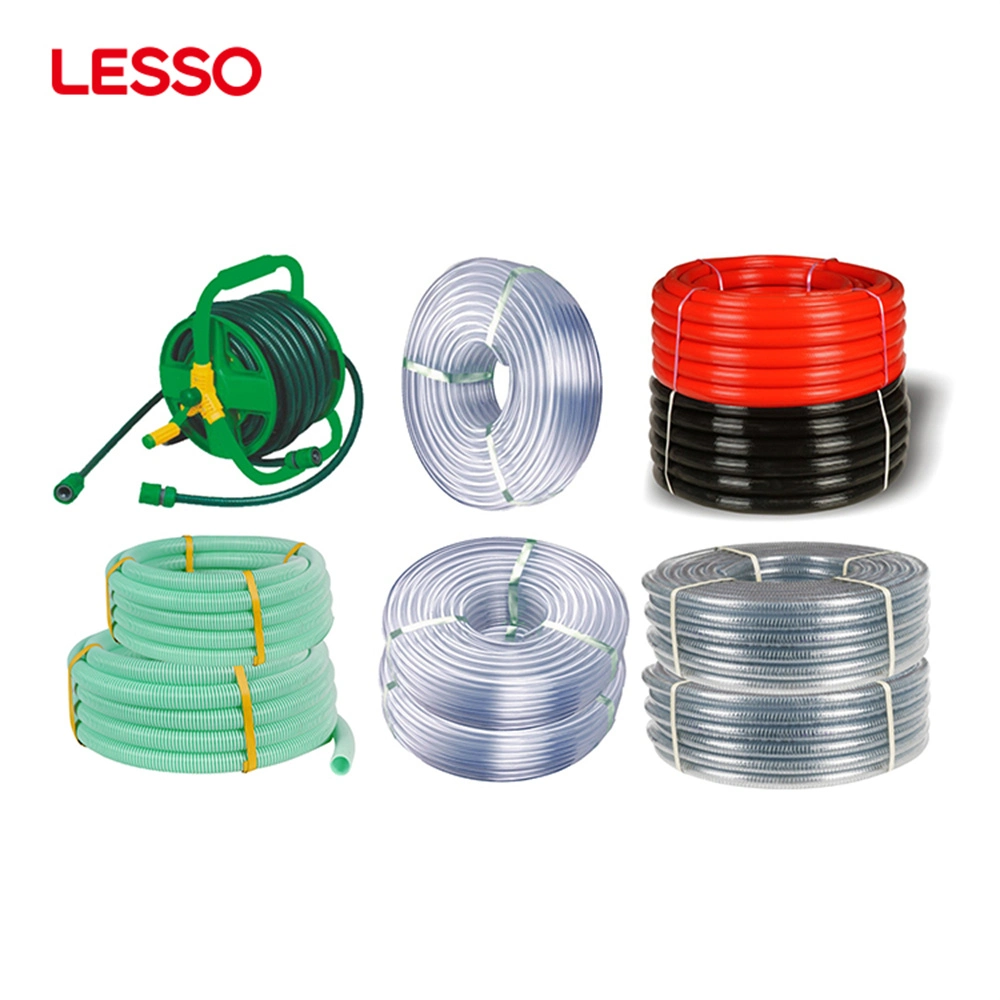 Lesso High-Strength Polyester Fiber Fire Equipments Red Black 30 80mm Diameter PVC Fire Hose Pipe