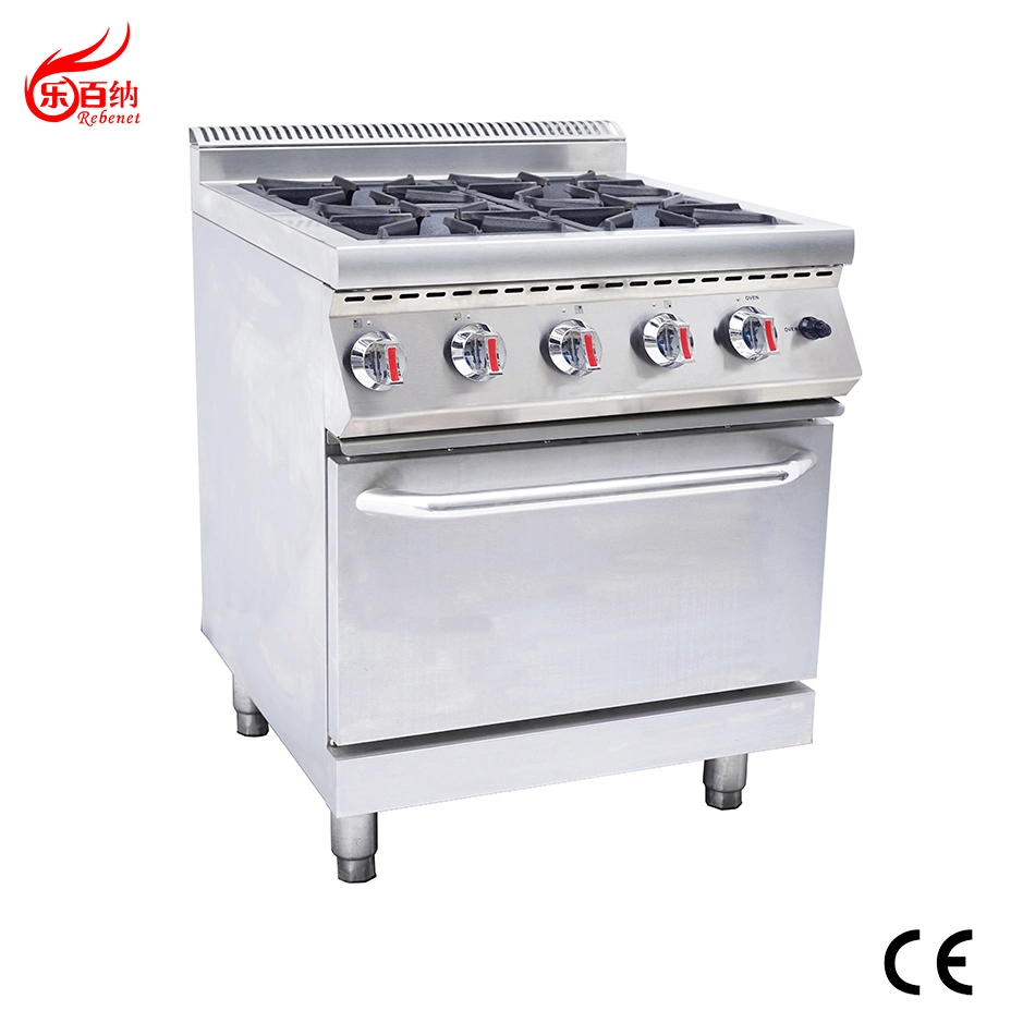 Restaurant Equipment 70cm 6 brûleurs gaz commercial cuisinière avec four à gaz (7G-RQ-6)