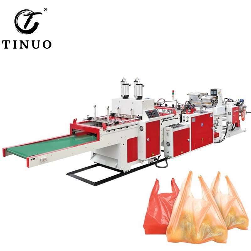 HDPE, LDPE Roll Film Computer Heat-Sealing and Heat-Cutting T-Shirt Bag Making Machine (two lines) Price
