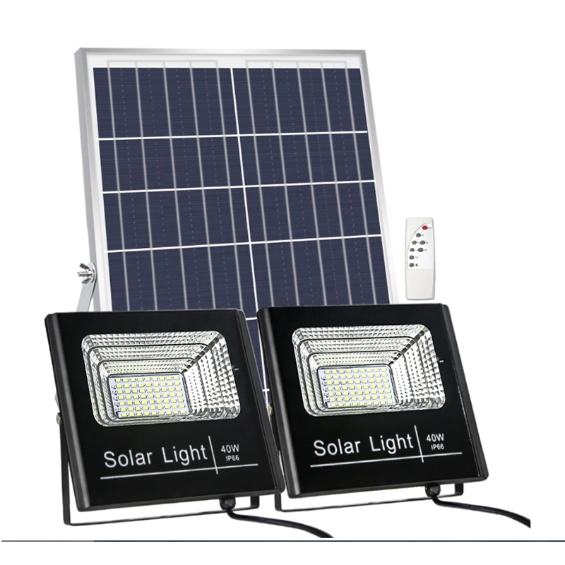 Solar Spot Light Power sistema de energía económica con control remoto Foco LED inductivo bombilla de jardín de luz Estadio Iluminación aluminio accesorio Foco