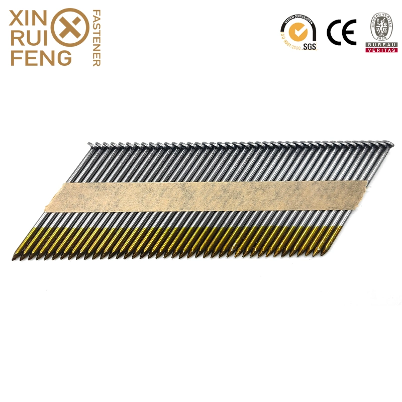 2.87*75mm 34 Degree D-Head Paper Strip Frame Nails, Industrial Frame Nail for Wooden, Paneling Frame Nails Steel Smooth Flat Machine Screw