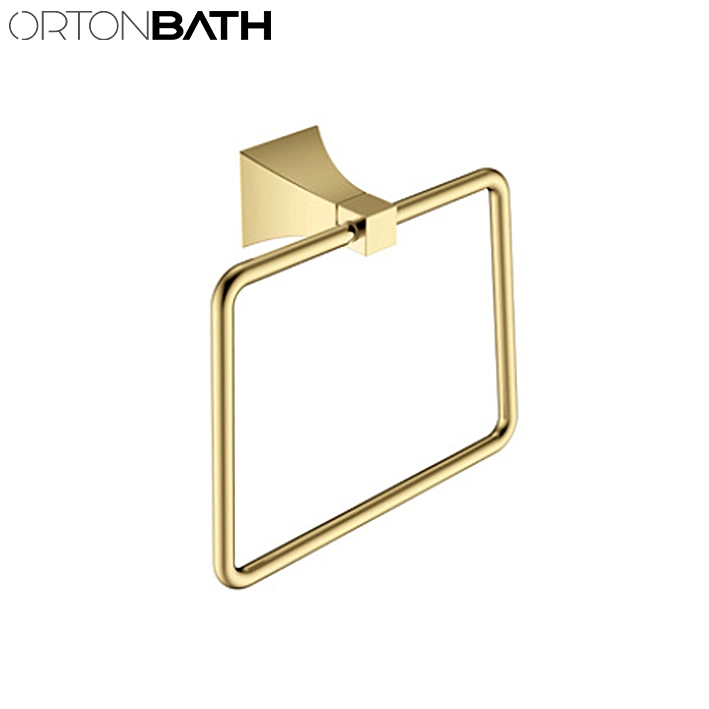 Ortonbath Gold base cuadrada Zinc SS conjunto de accesorios de baño barra de toallas ajustable, soporte de papel de baño, anillo de toalla Accesorios de baño cepillo de WC