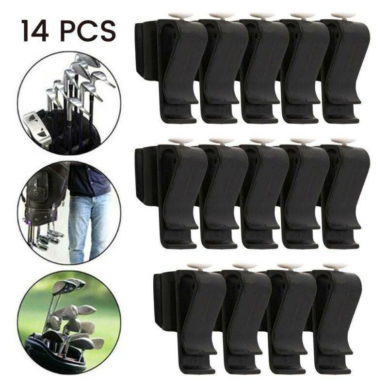 14pcs Clips de la bolsa de club de golf putter soporte de sujeción organizador ABS duradero poniendo negro Clip Accesorios de Golf Bl20258