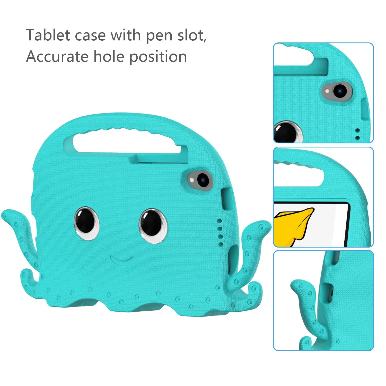 Pour Huawei Matepad T8 8.0 Cartoon EVA Soft Tablet cas avec la fente de crayon à la bandoulière