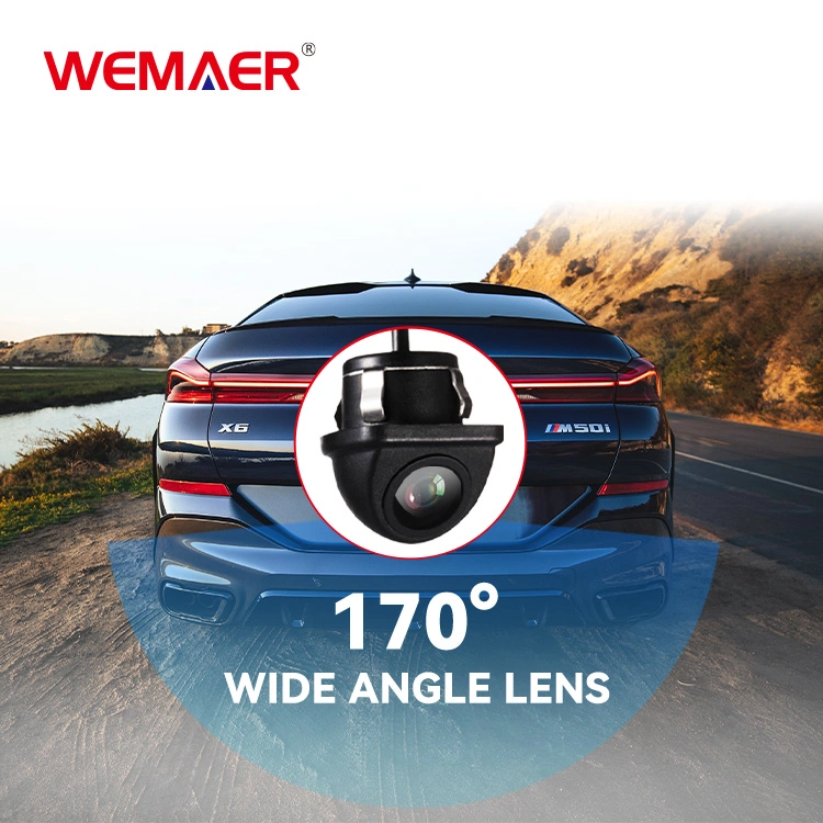 Wemaer OEM Universal Waterproof Night Vision Back vehículo de vista trasera Cámara Gran angular Cámara de vehículos de marcha atrás para Nissan KIA VW Honda