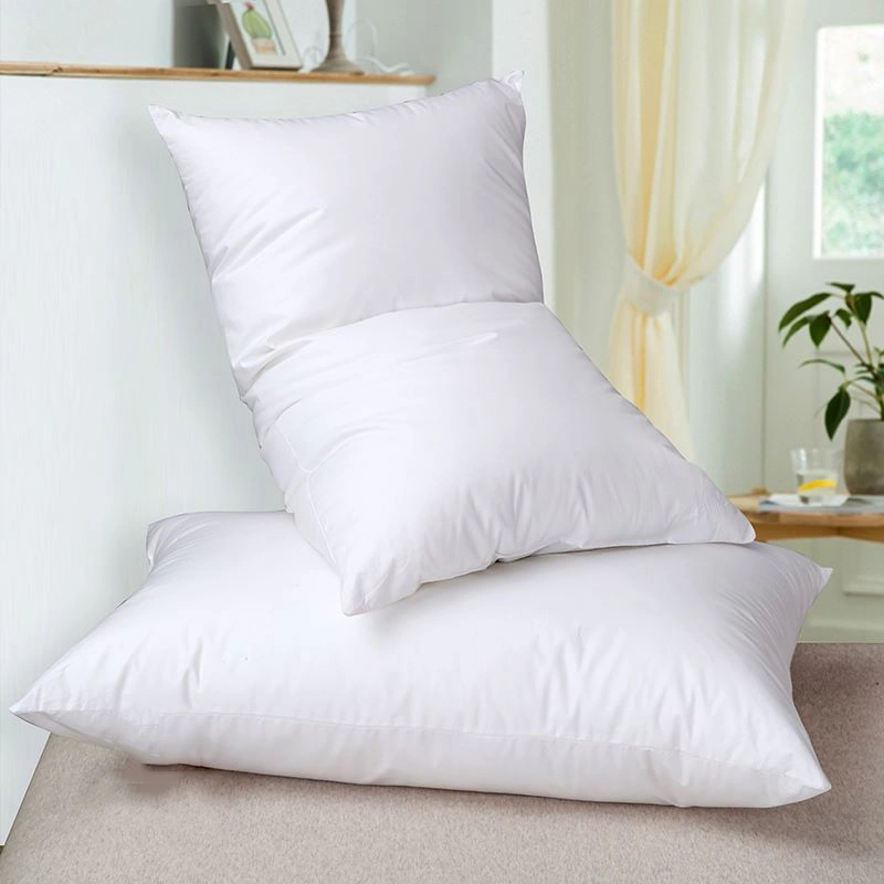 Alemão Super macio confortável extra firme Branco Duck Goose Feather Almofada de cama preenchida à prova de design para baixo para o pescoço