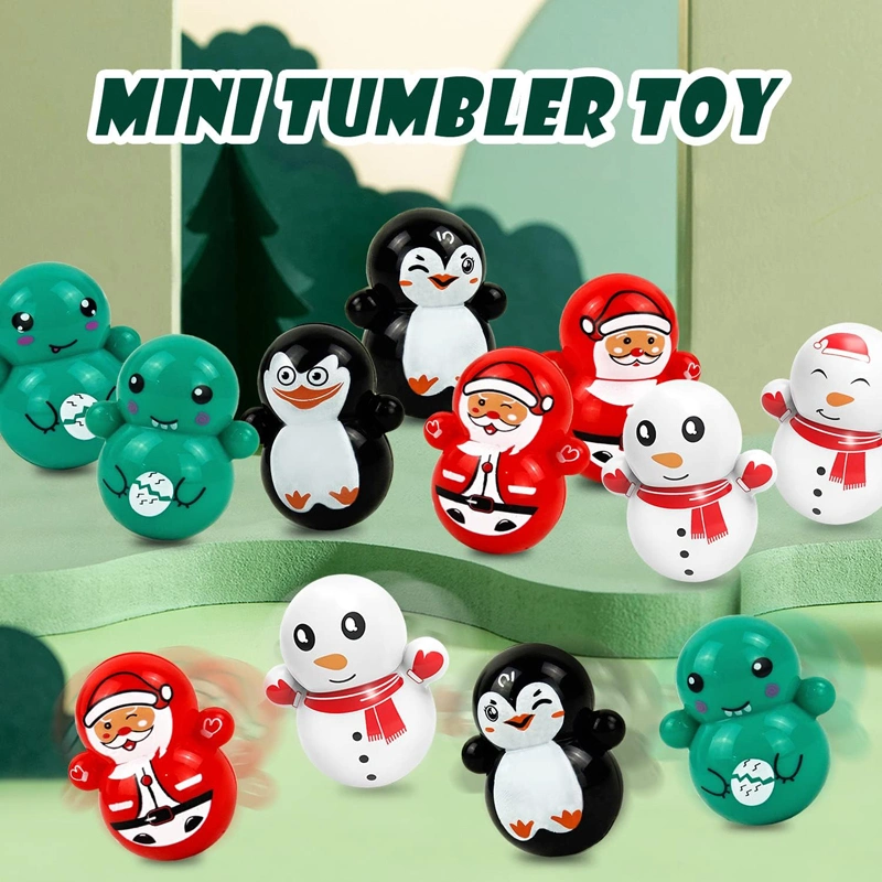 Bulk Christmas Party Favors Pull Back Mini Cars Santa Claus Snowman Penguin Dinosaur Various Shapes Tumbler Roly Poly Toys