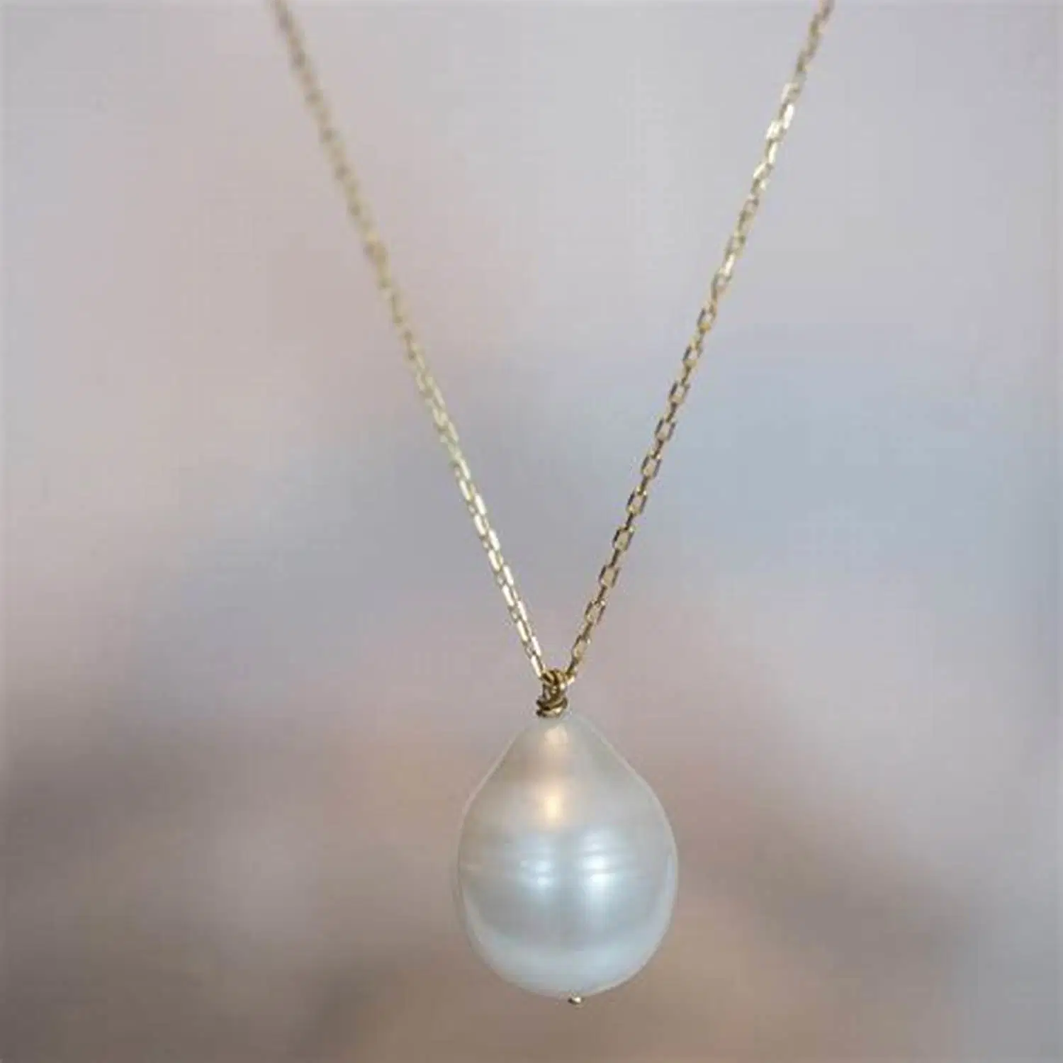 925 Sterling Silver Chain Pear Shape Pearl Necklace Fashion Jewelry