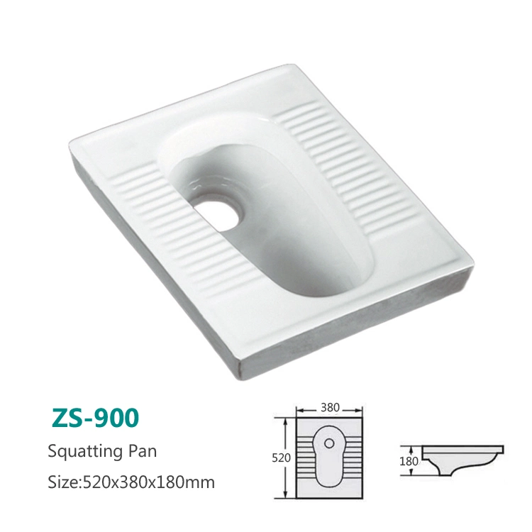 Hot Sales Rectangle Shape Squatting Pan Toilet Ripple Bathroom Sanitary Ware Toilet Wc Squat Pan Ceramic Squatting Pan