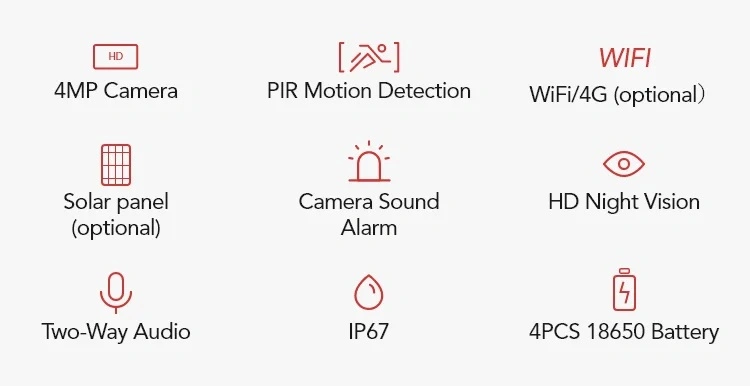 4G WiFi Security CCTV Camera Outdoor Home Smart Ubox 2MP 4MP HD Wireless Surveillance Solar IP Camera