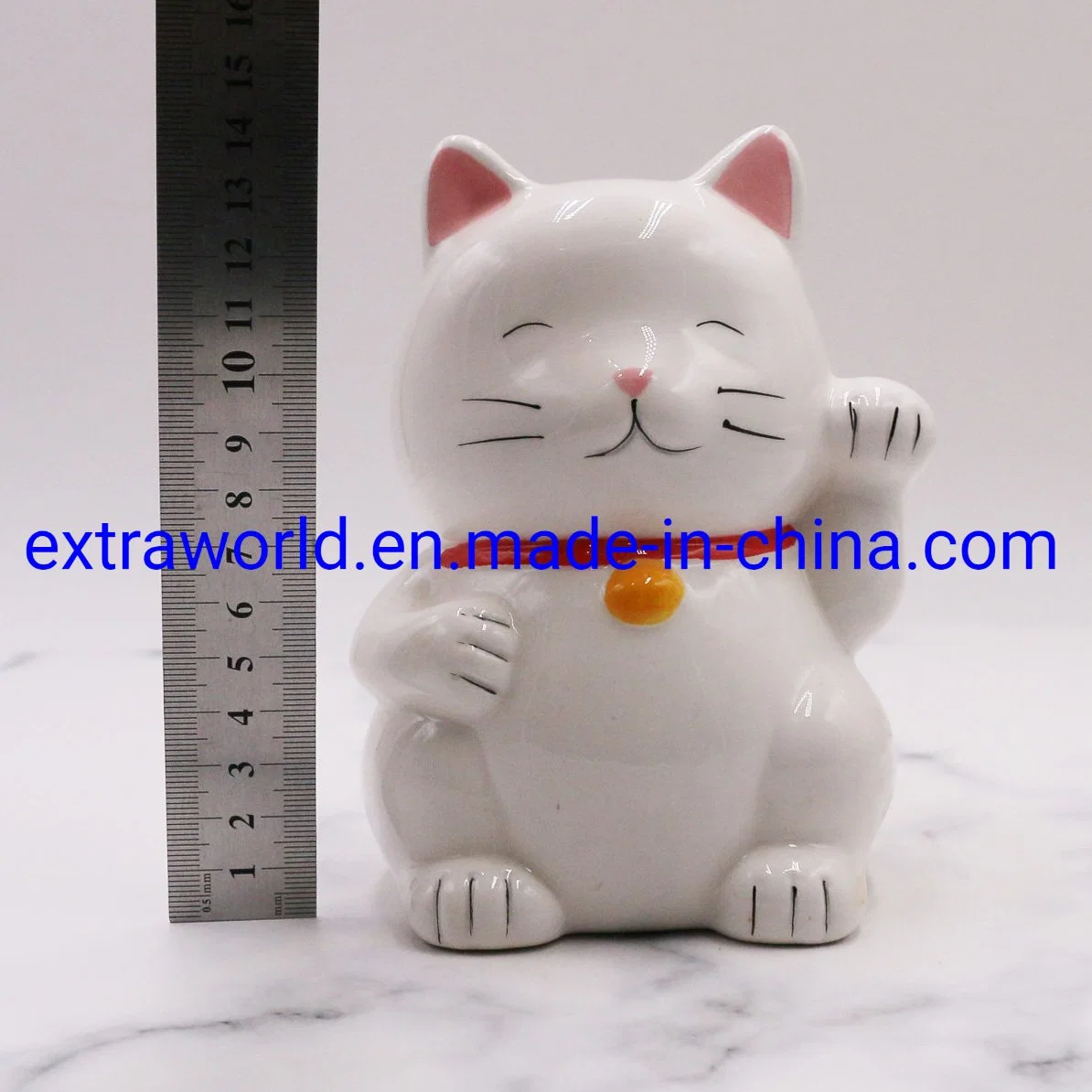 Home Decoration Handmade Cat Shape Ceramic Money Box for Kids Gift