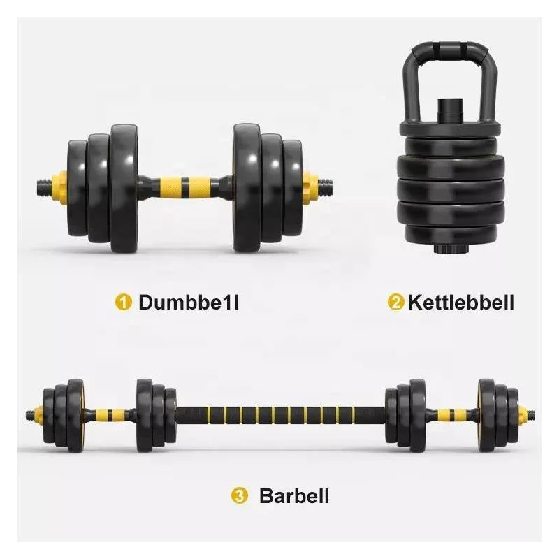 TPU Dumbbell Gold Adjustable Professional Style Kettlebell Dumbbell Set