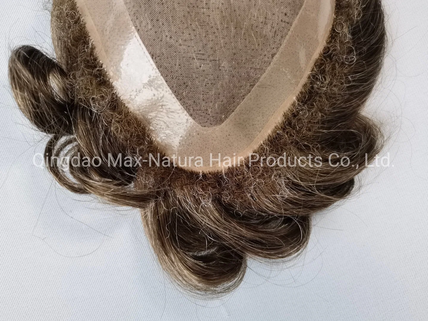 Popular-Design Fine Mono Human Hairpieces with Folded-Lace-Front and Baby-Hair-Underventing