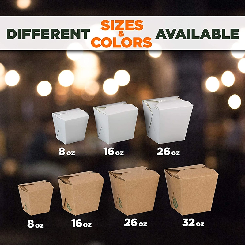 32oz White Chinese Take out Boxes, 32oz Rectangle Oblong Chinese Food Pail. Leakproof, Greaseproof to Go Containers for Restaurants, Event Parties Food Service