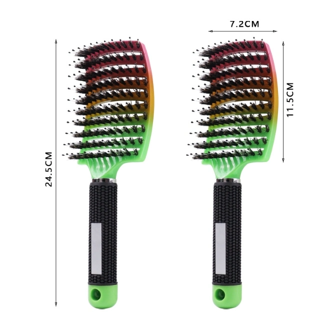 Customized Logo Hollowed-out Scalp Massage Comb ABS Detangling Vent Shower Hair Brush Wet Curly Detangle Hair Brush for Salon Barber Hairdressing Styling Tools