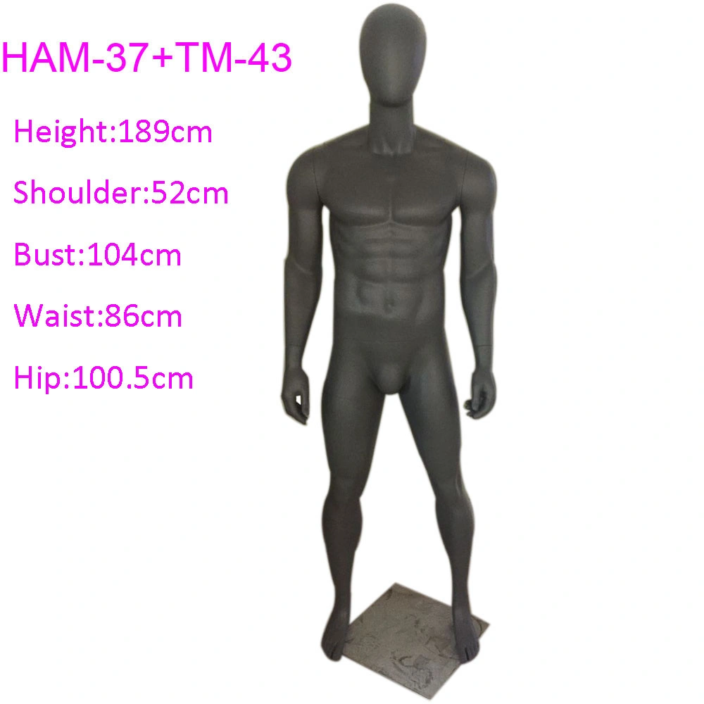 Full Body Standing Grey Fiberglass Strong Male Mannequin for Sale