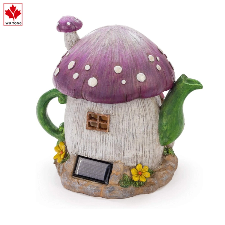 Funny Crafts Resin Mushroom Teapot House Garden Decor Gifts