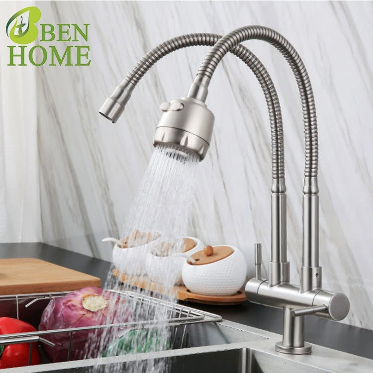 360 Rotation Kitchen Sink Faucet Extender Spouts Kitchen Shower Faucet 2 Handles