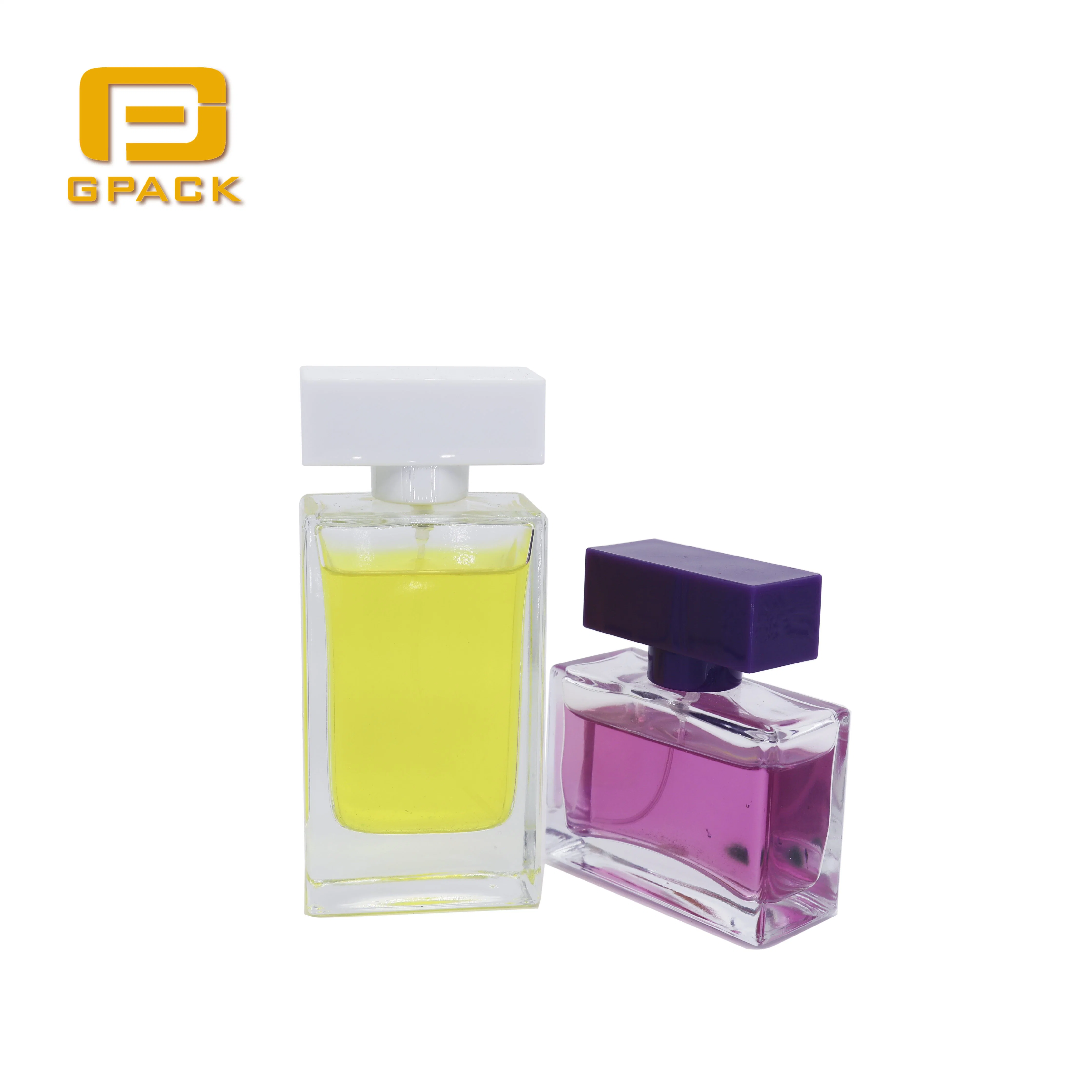 Square Rectangle Simple Style Popular Glass Perfume Bottle in 30ml 50ml 100ml