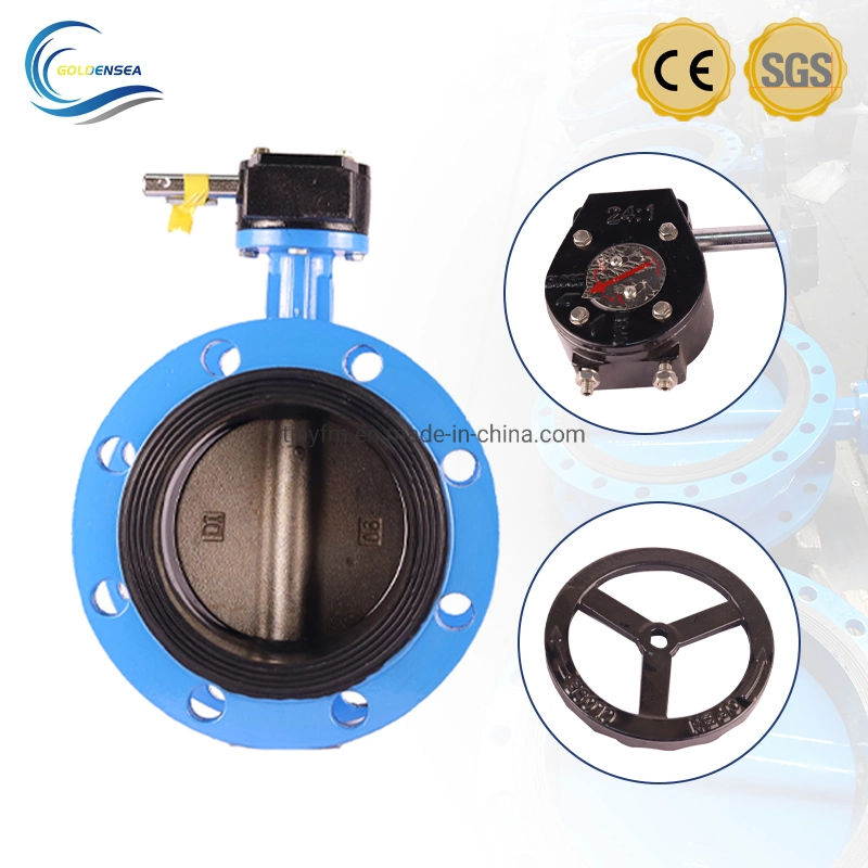 Great Quality API6d Cast Iron U Flange Butterfly Valve with Gearbox for Water Gas Oil and Other Media