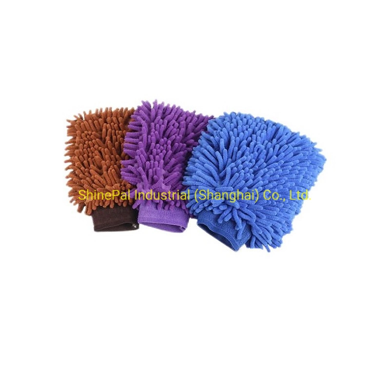 Type de gant de lavage de voiture de chenille et le matériel de nettoyage en microfibre Mitt