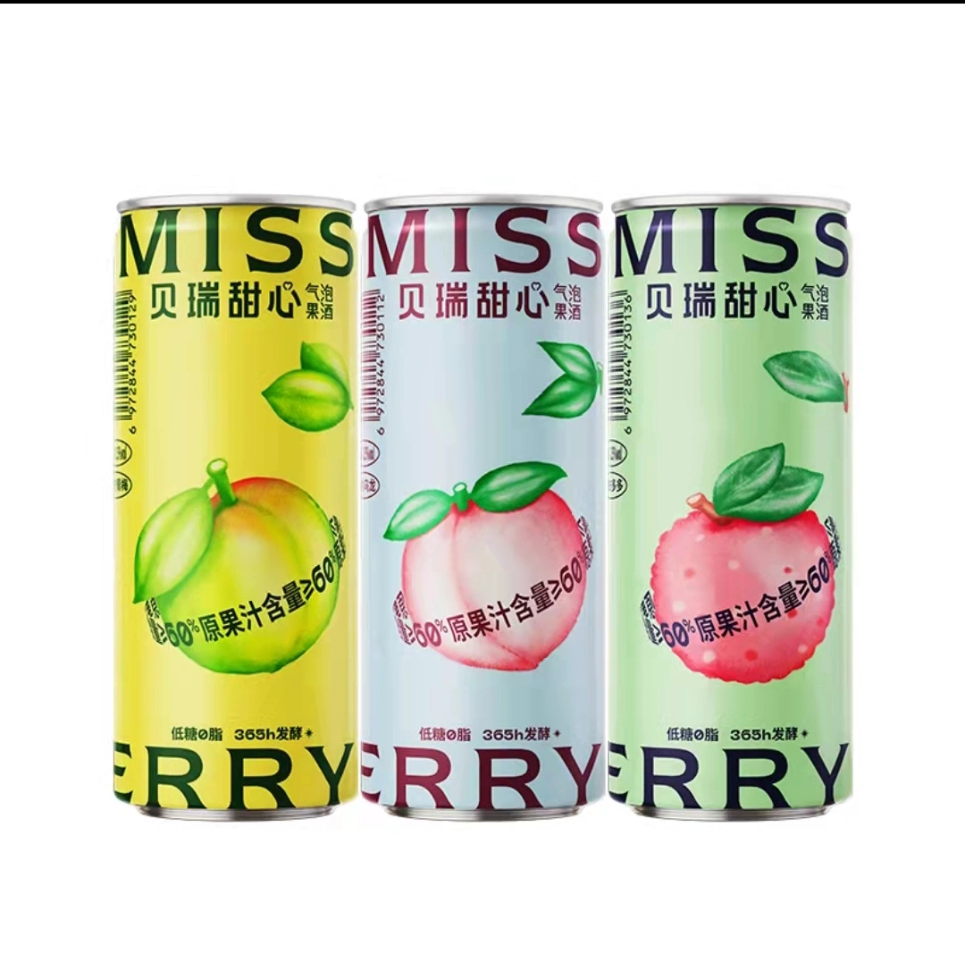 Miss Beery Apple vino Pasión sabor fruta 330ml lata elegante Jugo OEM 2,5%