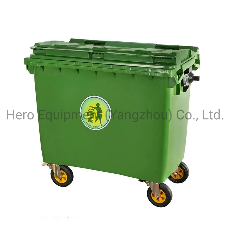 660L Plastic Waste Bin Dumpster Outdoor Stackable Garbage Trash Can with Lids