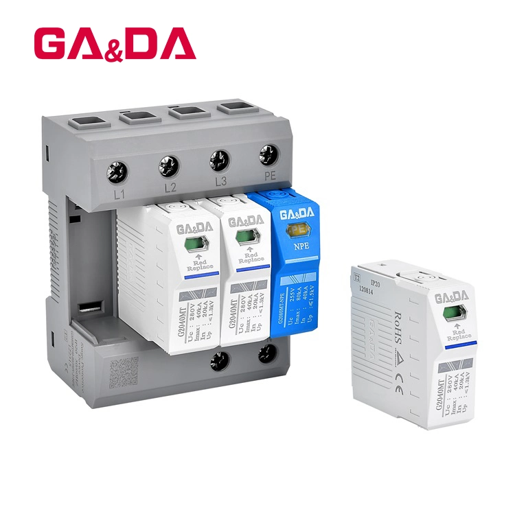 Gada G2040mt-40-80-280-3+Npe أفضل حاجز برق 5/10/20ka AC SPD 255V/280V الواقي