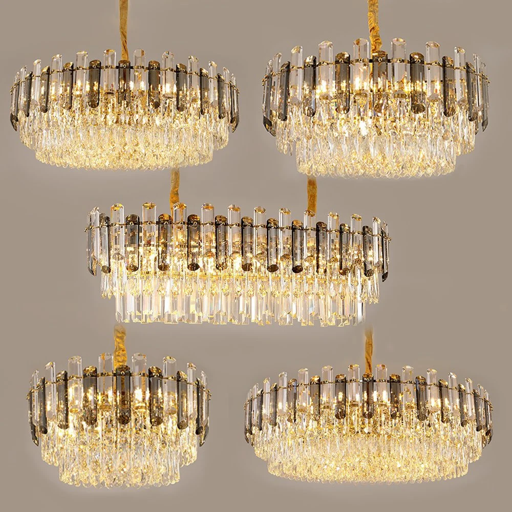 Luxury Nordic Hanging Lamp Indoor Hotel Villa Decorative Modern LED Crystal Glass Chandeliers High Ceiling Stair Pendant Lights