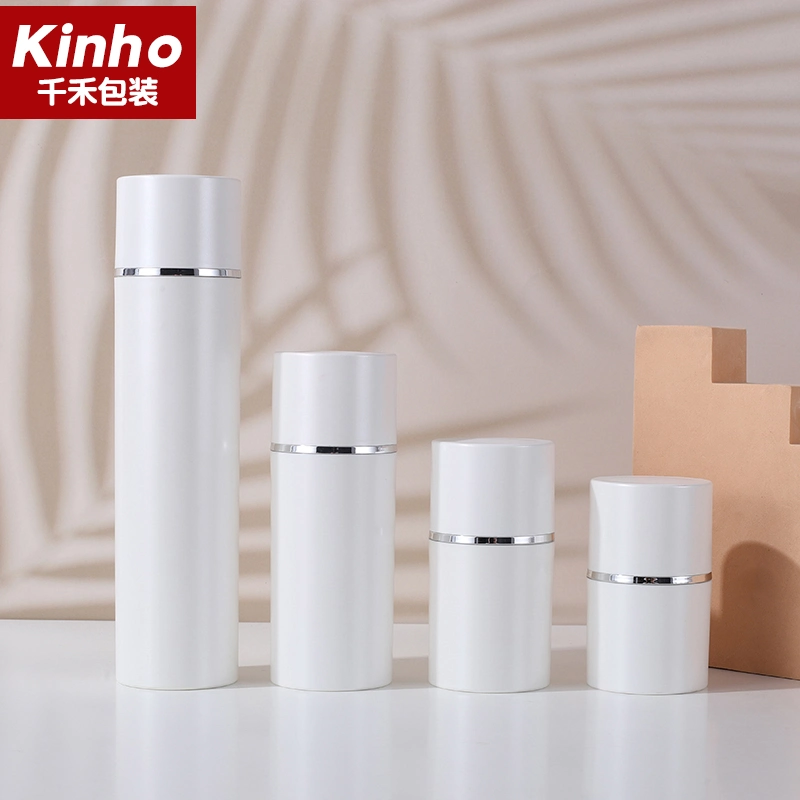 Big Ml 30ml 50ml 100ml 120ml 150ml 200ml White PP Plastic Airless Pump Bottle with Snap Lotion Pump by Chinese Supplier Kinho