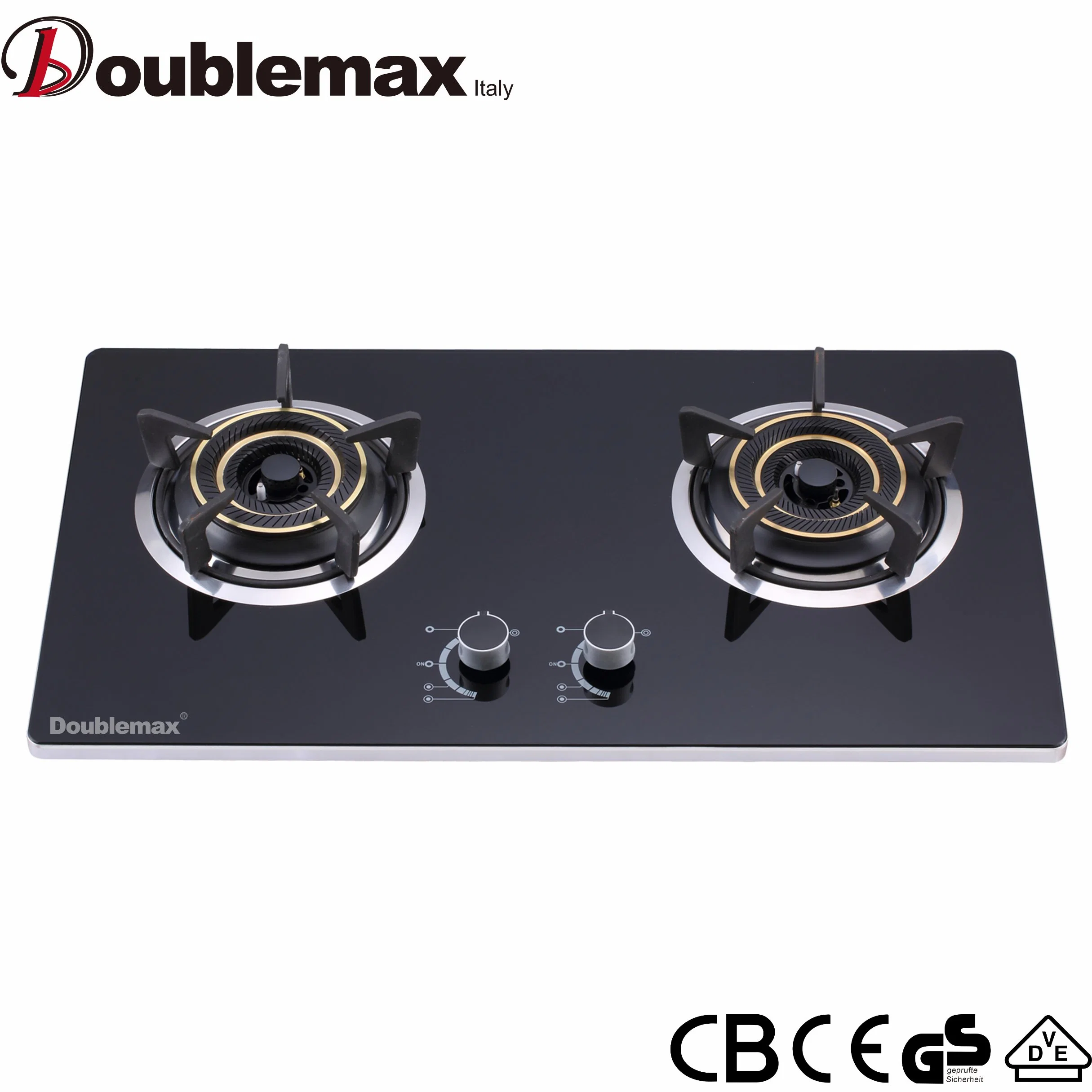 Free Standing Tempered Glass 2 Burner Gas Cooker Stove Range