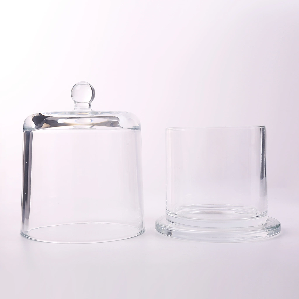 Manufacturer Wholesale/Supplier Custom Empty 4zo 8oz 9oz 10oz 16oz Clear Glass Candle Jars with Glass Lids