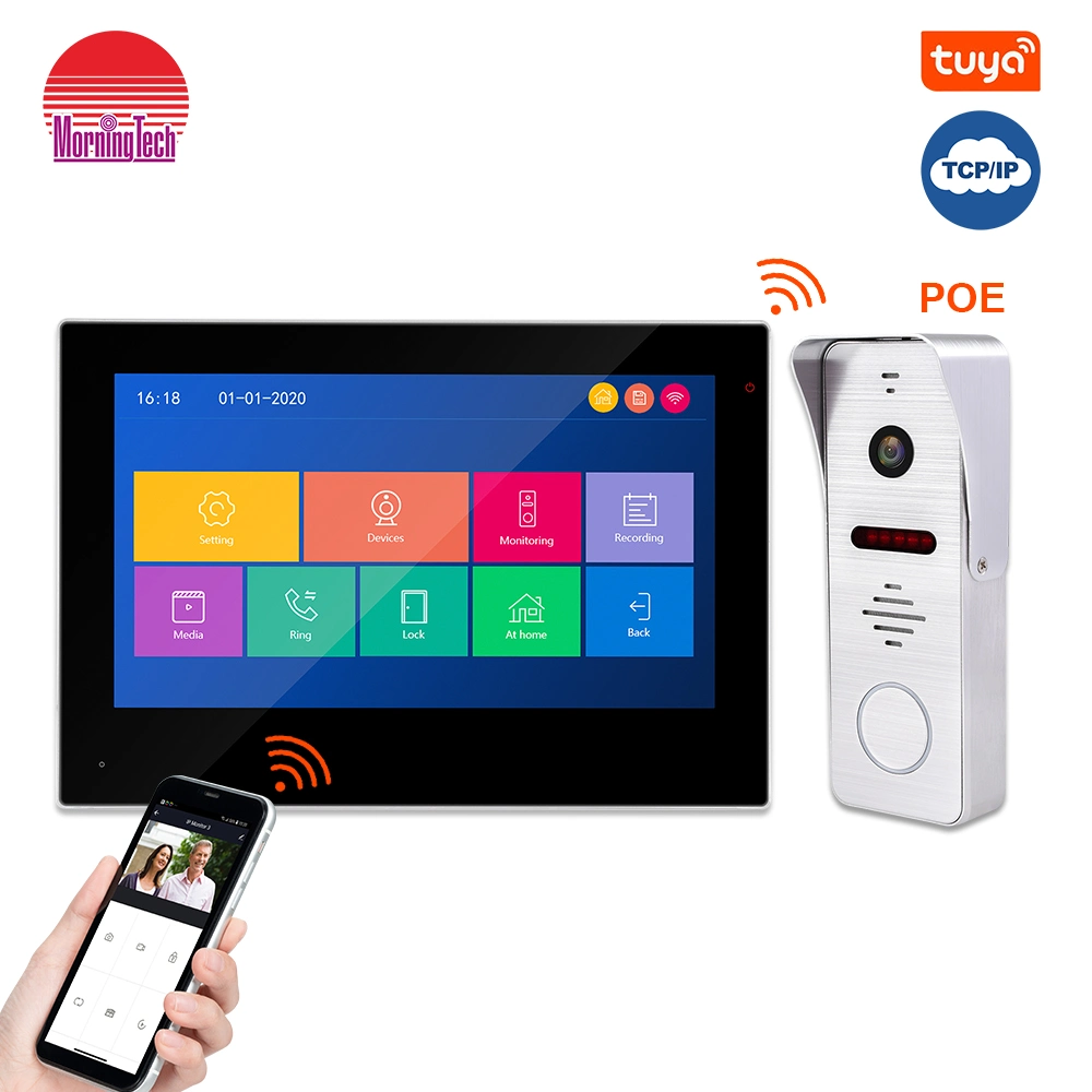 Novo sistema Smart Video Intercom para Apartamentos TCP/IP Door Bell Telefone de porta de vídeo com intercomunicador áudio com vídeo com câmara de vídeo com Wi-Fi elétrica