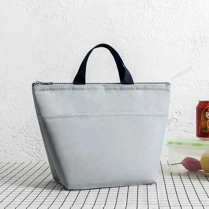 Latest Design Insulated Lunch Tote Insulated Cooler Bag Food Delivery Bags Pure Color Customized Logo Fancy Office Lunch Bag