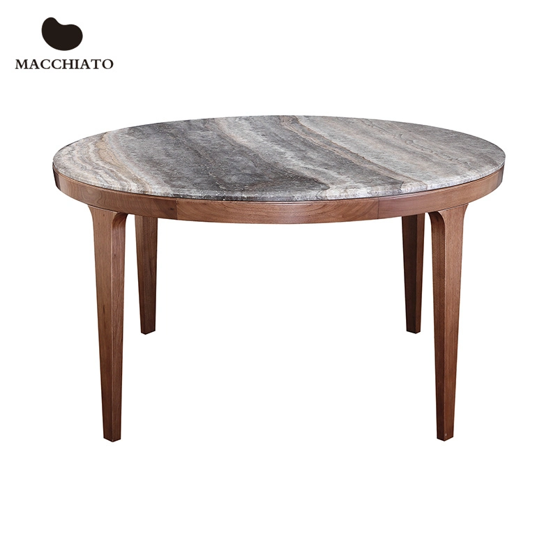 High quality/High cost performance  Gray Marble Dining Table for Promotion Restaurant Dining Table