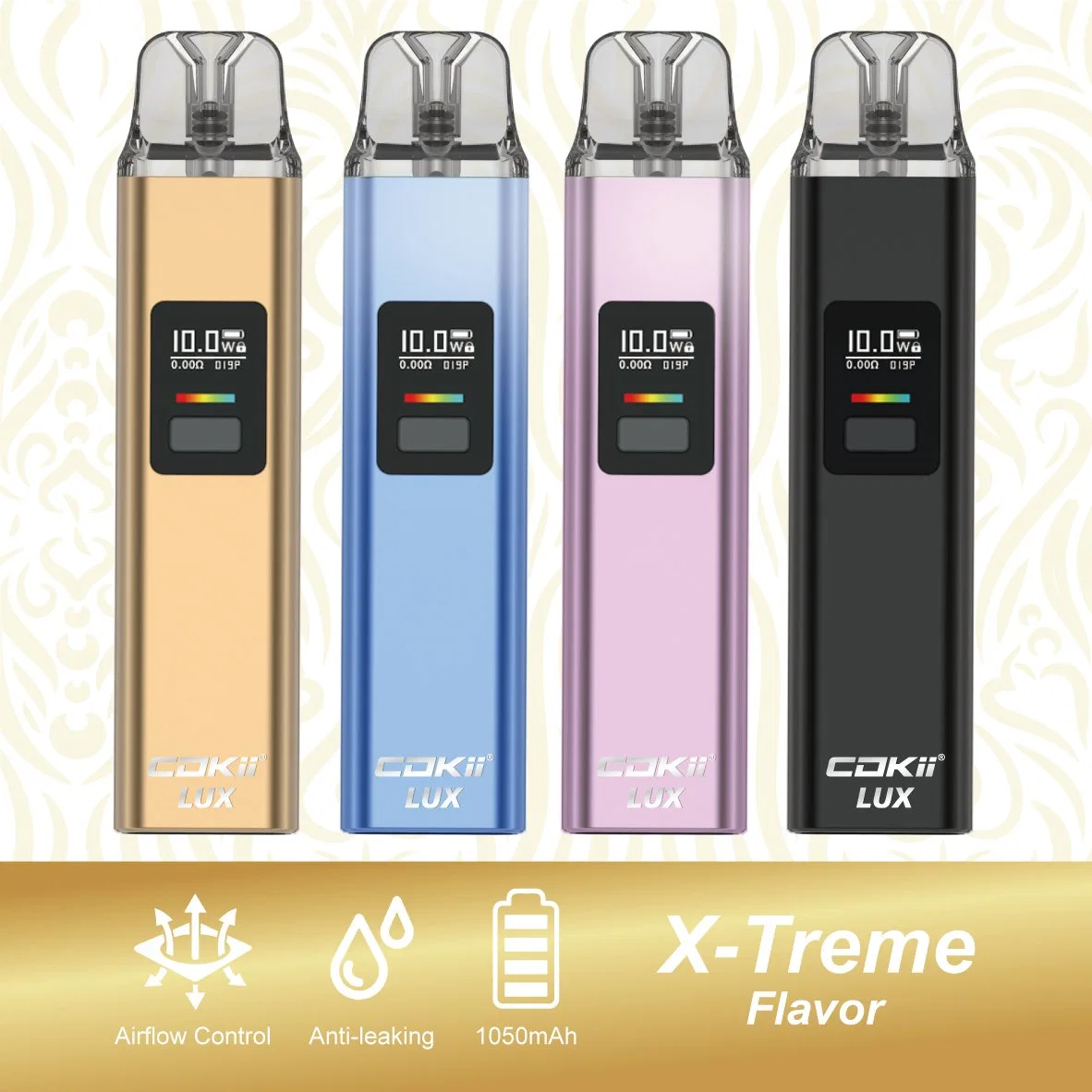 2023 Various Flavors Cokii Vape 0%2%5% Nicotine Mesh Coil Electronic Cigarette Rock 12000 Puffs Disposable/Chargeable Vape Changeable Battery