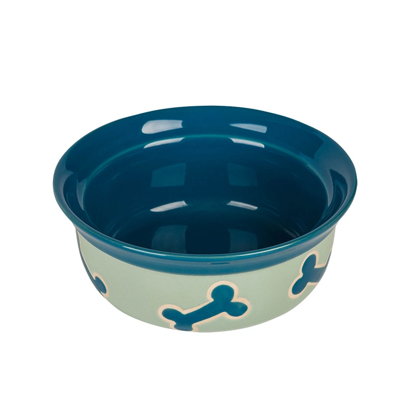 Luxury Pet Feeder Royal Printing Bones Quality Ceramic Dog Bowls