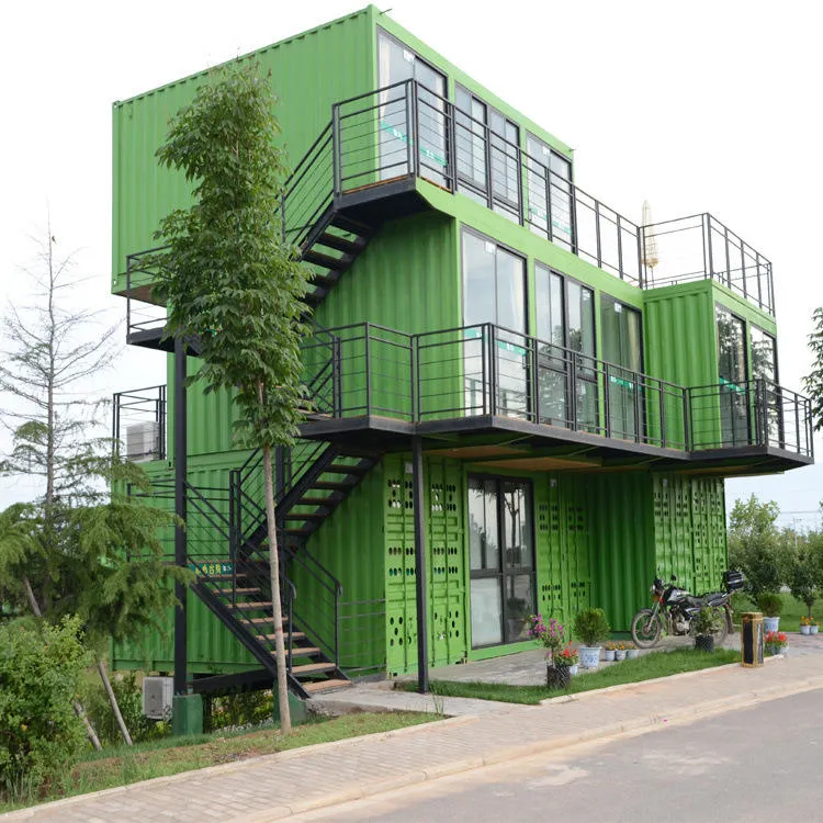 Préfabriqué style auberge de conteneur maison assemblée dans les petites maisons de pliage