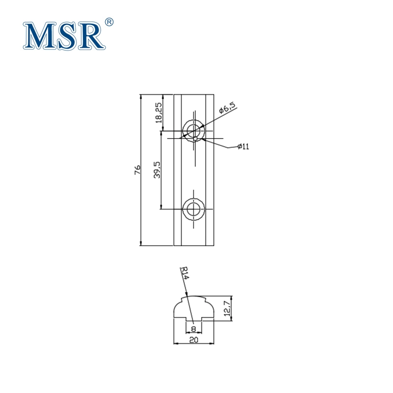 Aluminium6063-t6 Zubehör des Adapter-8 D28 des Schlitz-8 für D28 Zeile Aluminiumprofil-Gefäß