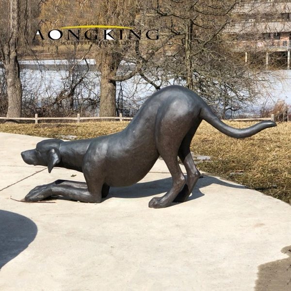 Zoo extérieur Décoration Sculpture grandeur nature laiton Bronze Gorilla Statue