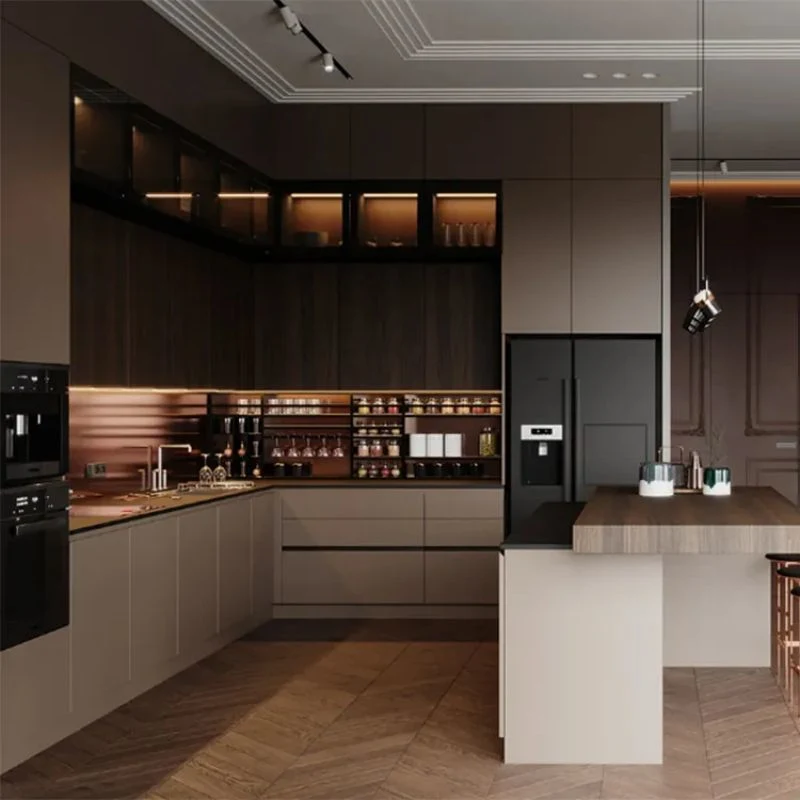 Chinese Factory Direct Sales Stock Kitchen Cabinets Bamboo Customised Residential Kitchen Cabinets