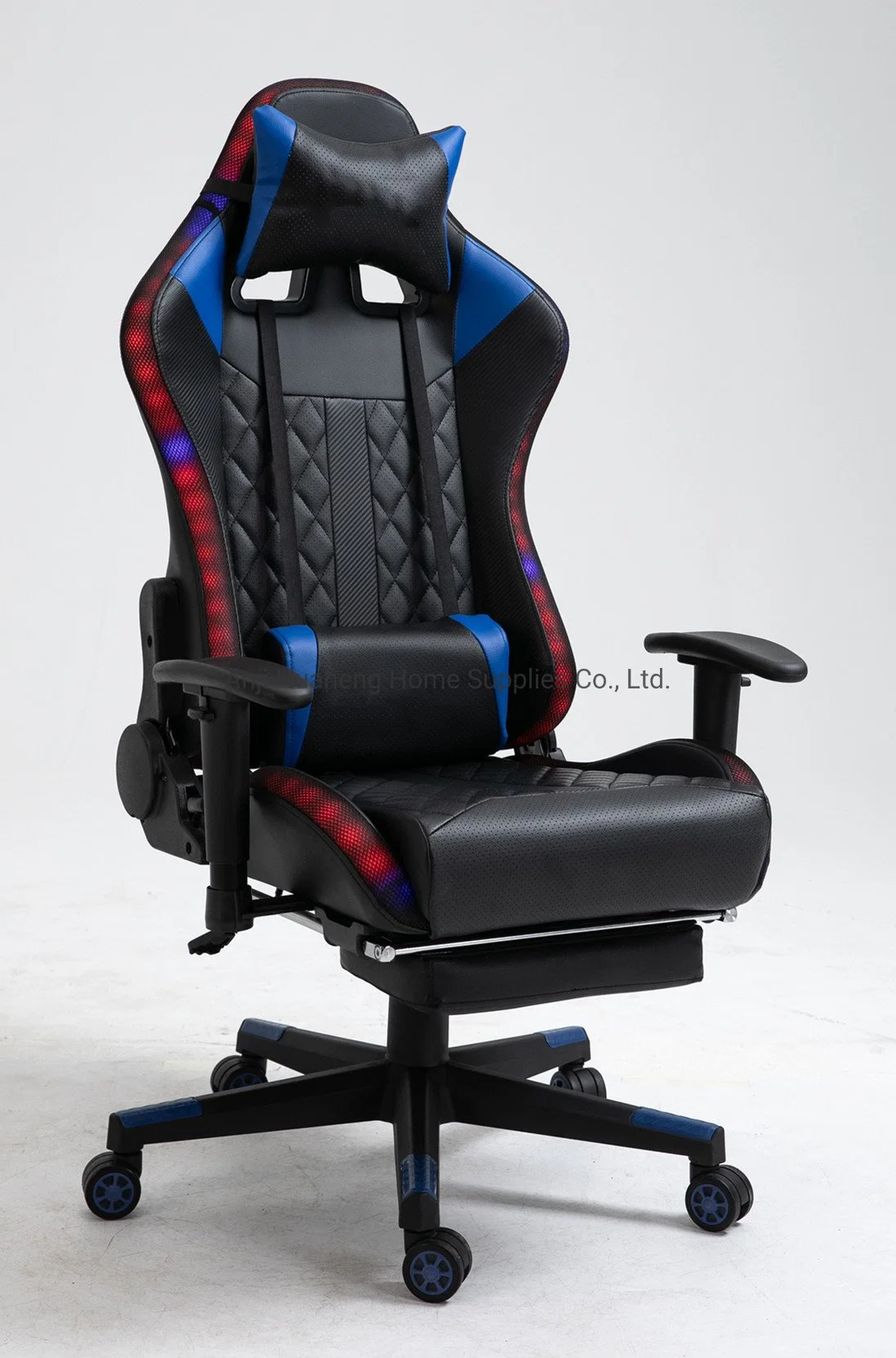 Amazon Best Seller RGB LED Ergonomic Adjustable Sillar Gamer with Footrest