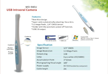 MD940u Dental USB Intraoral Camera for Windows Computer System