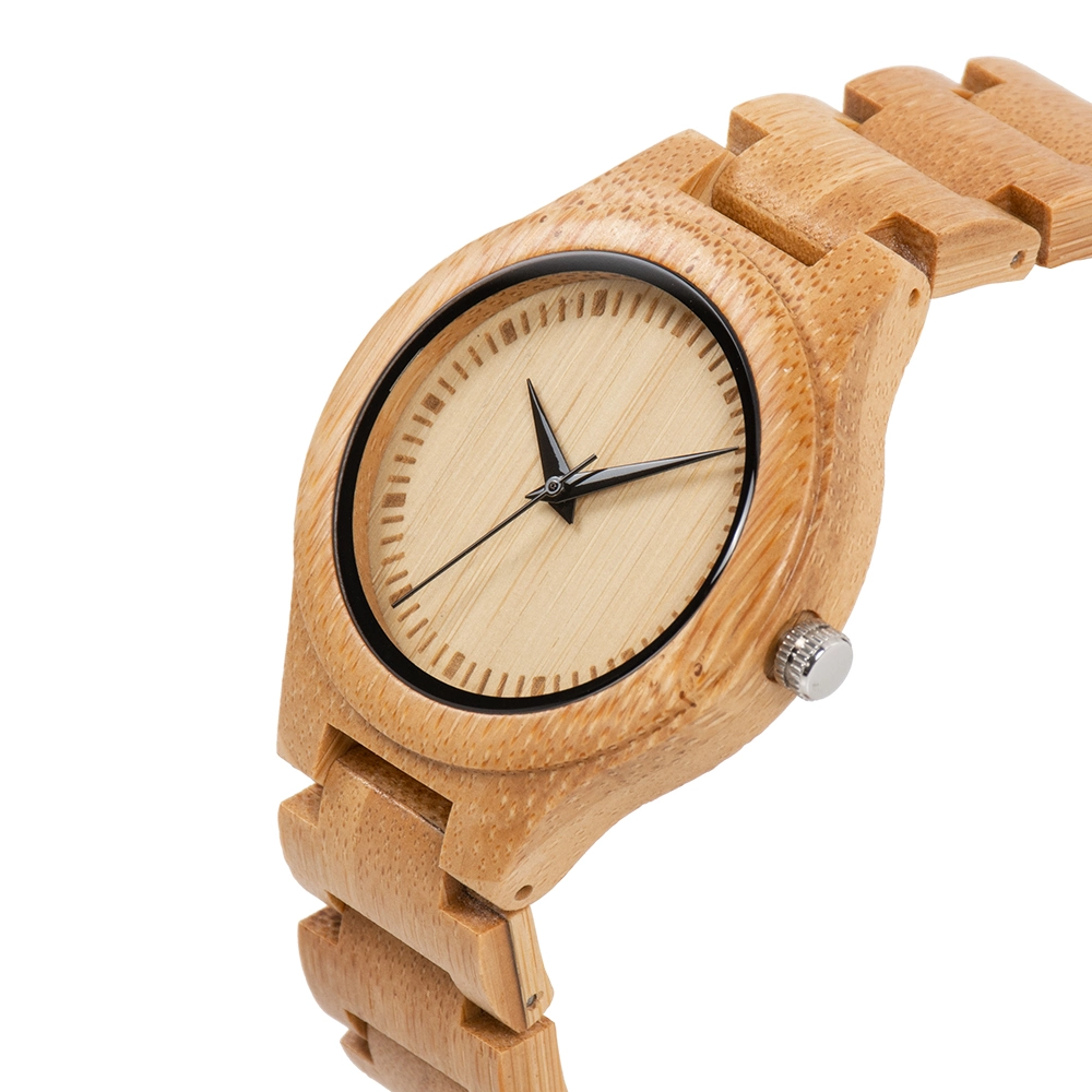 Mens Wood Watch Women's Bamboo Wood Watch Quartz Wooden Watch