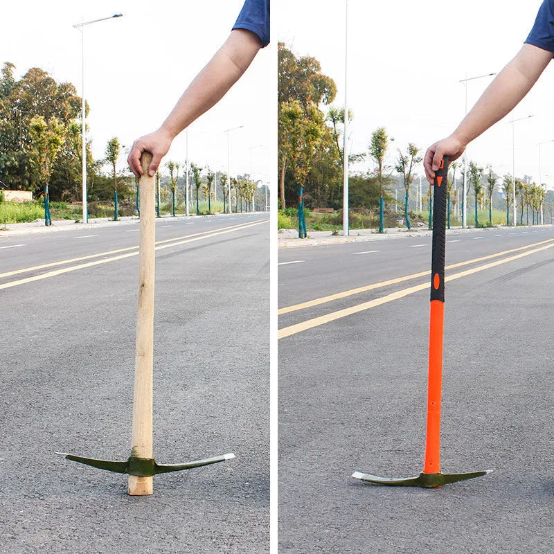 Garten-Werkzeug Verdickt Doppelkopf Kleine Pickaxe Outdoor Landwirtschaft Hand-Kippte Stahl Auswählen