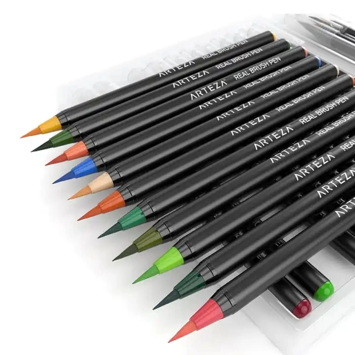 20 Colors Set Art Marker Watercolor Brush Pens School Supplies Stationery Drawing